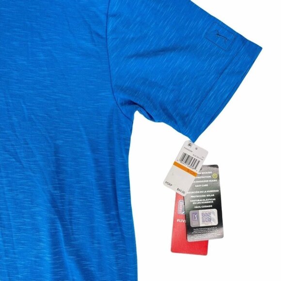 PGA Tour Stretch Blue Sea Star Men’s Golf Polo - Picture 6 of 9